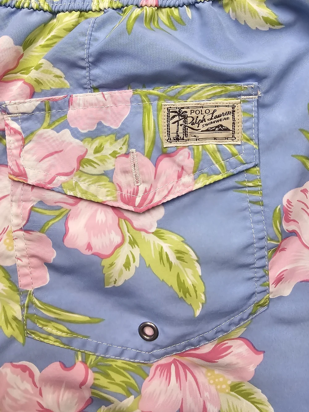 Polo Ralph Lauren Men’s XXL Swim Trunks Blue Pink Floral Hawaiian Board Shorts